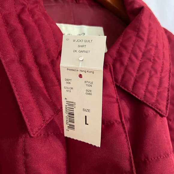 Eddie Bauer Jacket Coat Red Quilted Pockets New With Tags Women's Size Large - Picture 7 of 12